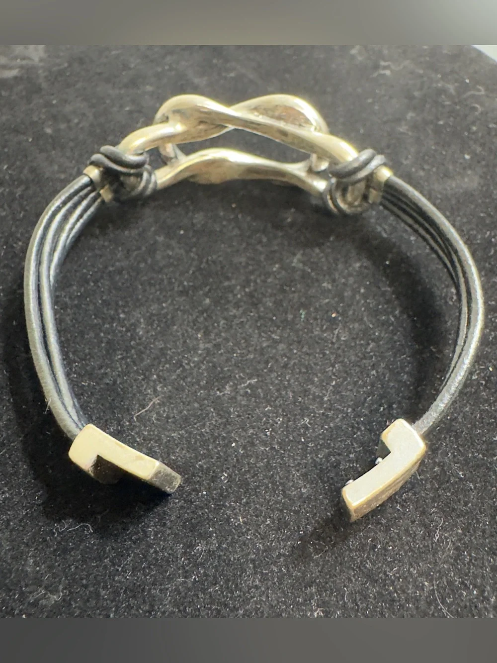 Infinity Love Knot Faux Leather Bracelet / Magnetic Clasp.